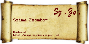 Szima Zsombor névjegykártya